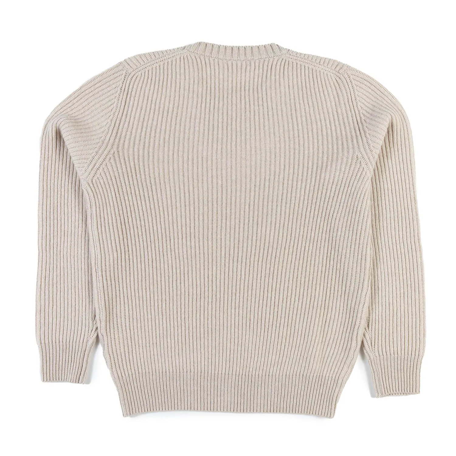 Maglione Cachemire Beige A Coste B. Cucinelli
