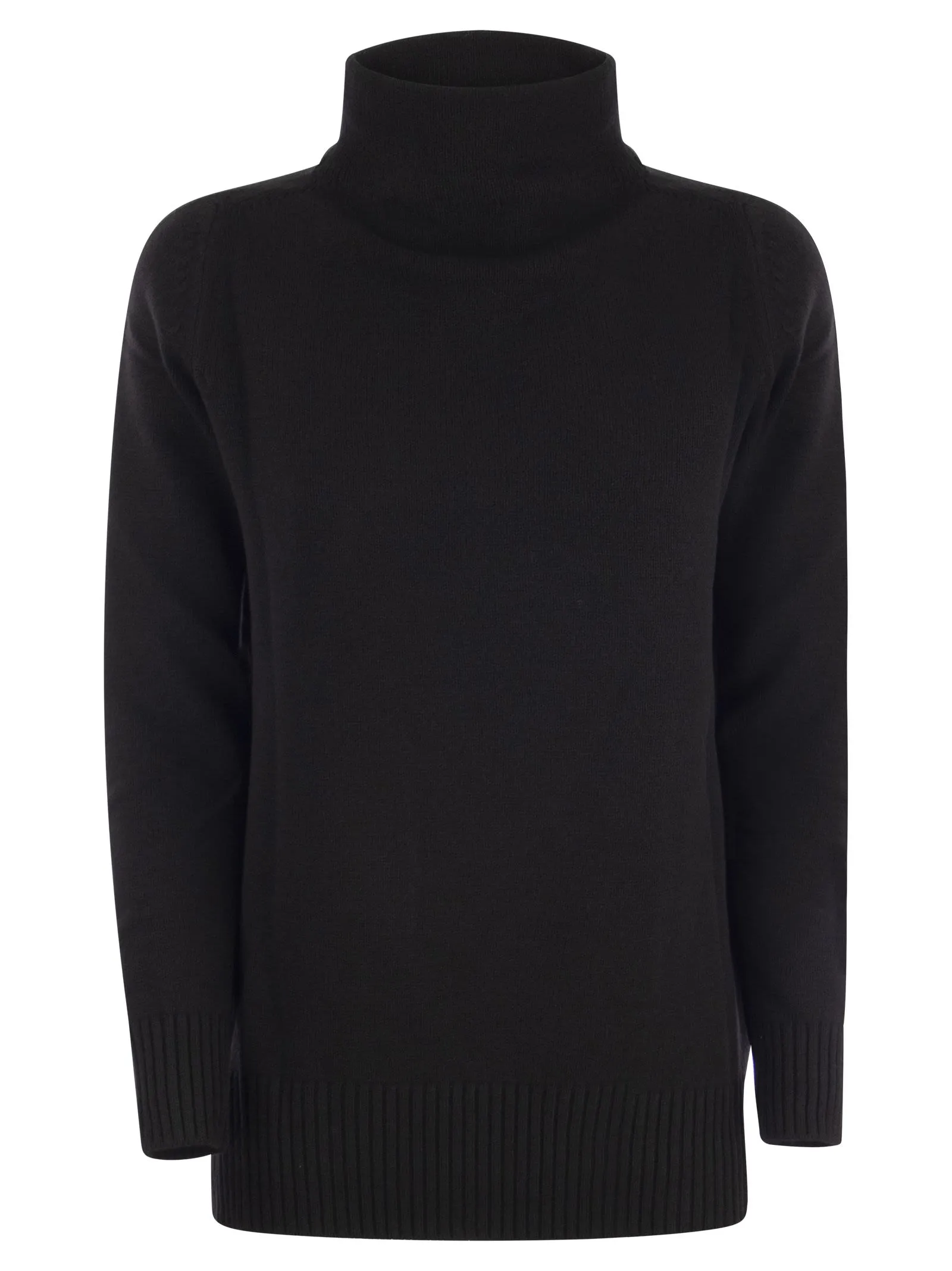 Maglione collo alto in lana e cashmere