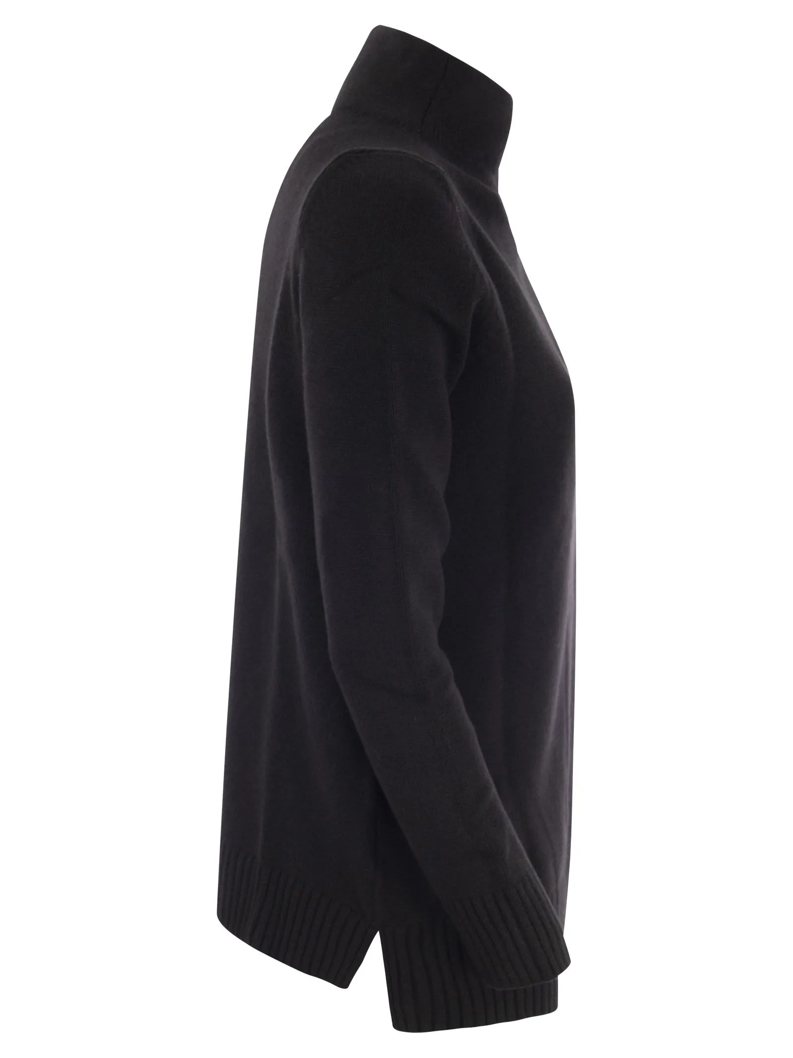 Maglione collo alto in lana e cashmere