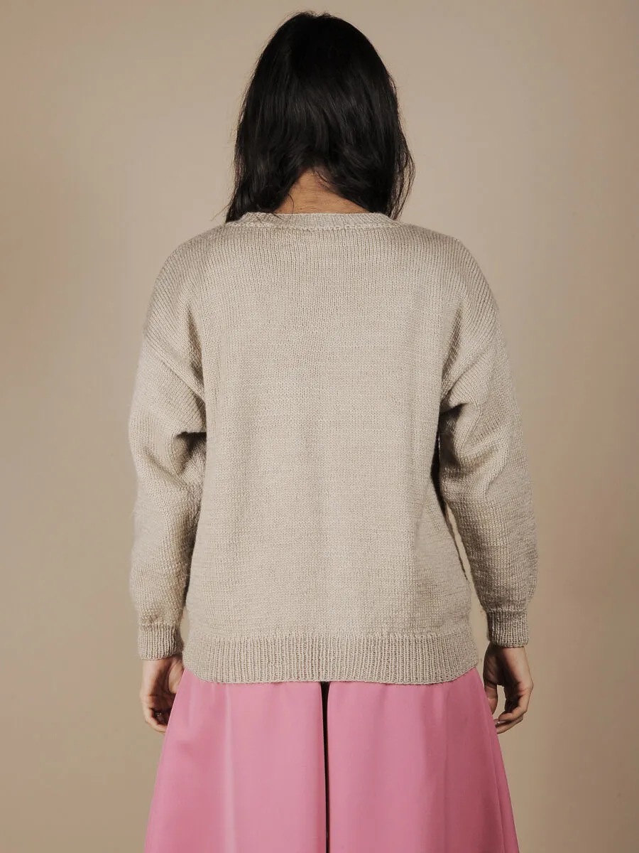 Maglione in lana con paesaggio di montagna