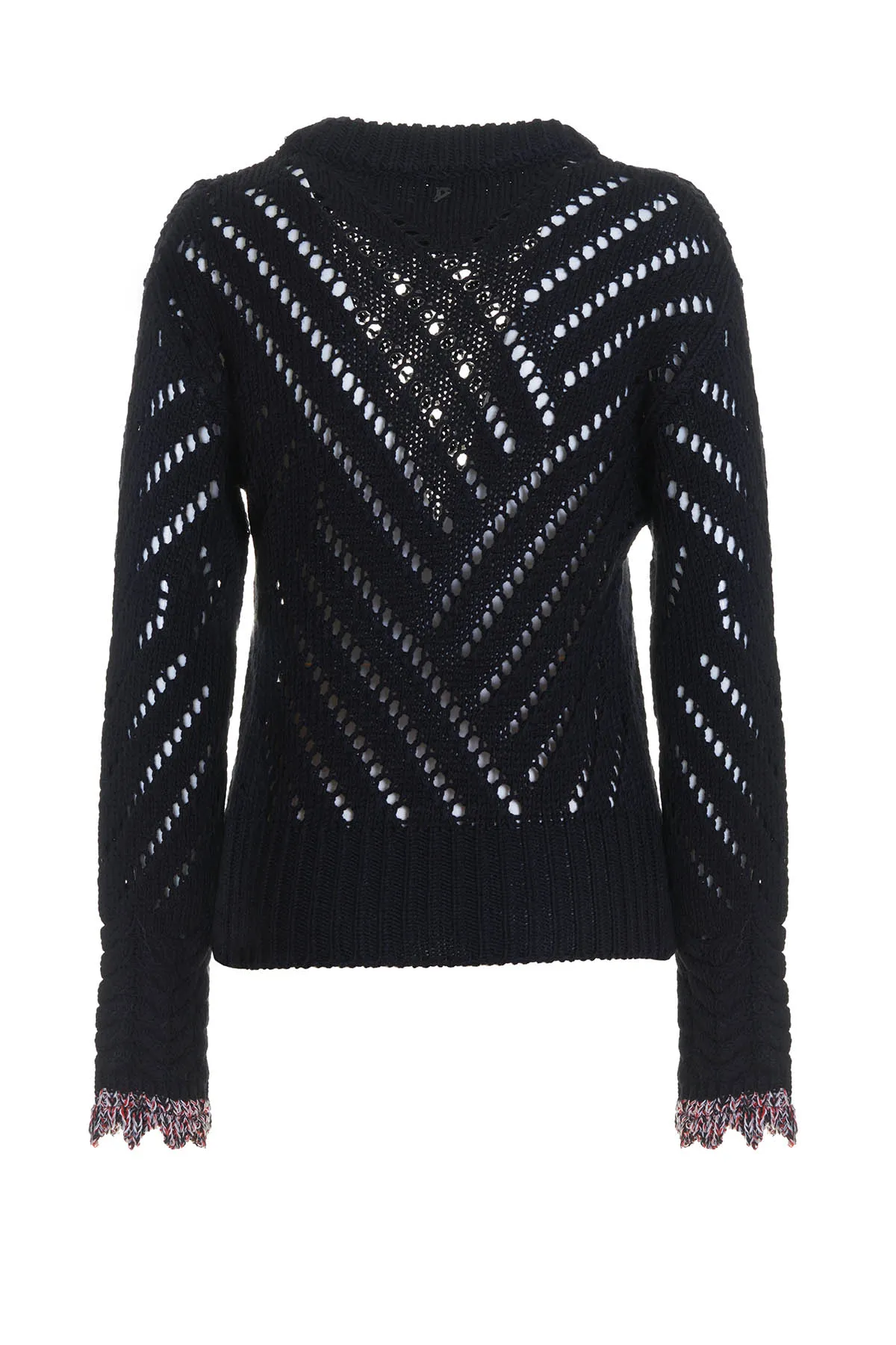 Maglione traforato con polsi a contrasto DONDUP