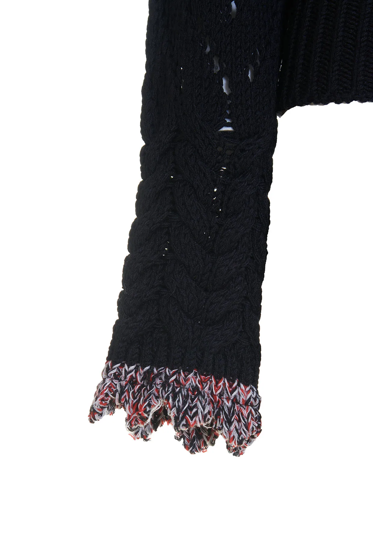 Maglione traforato con polsi a contrasto DONDUP