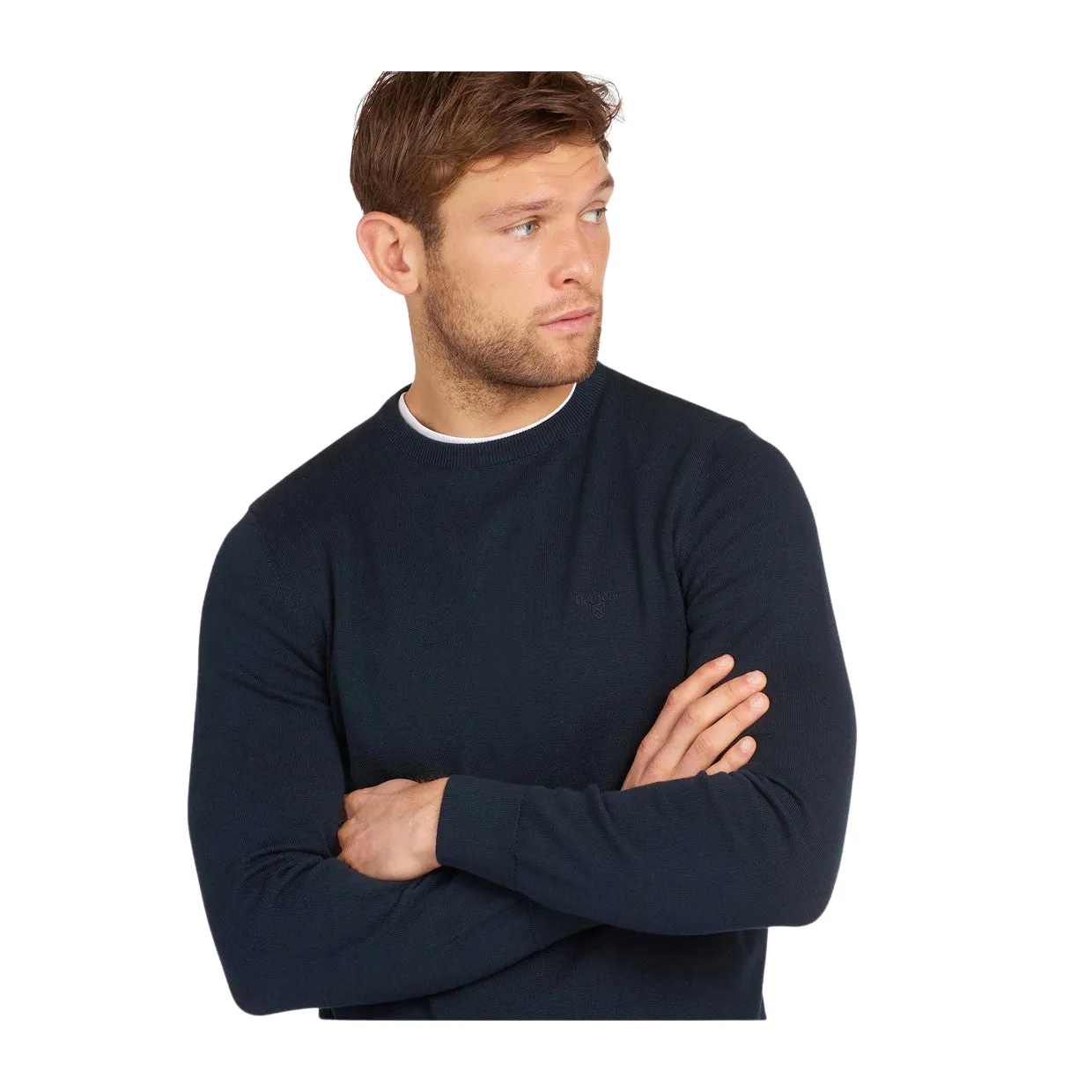 Maglione Uomo Barbour Cotone Pima Blu Navy