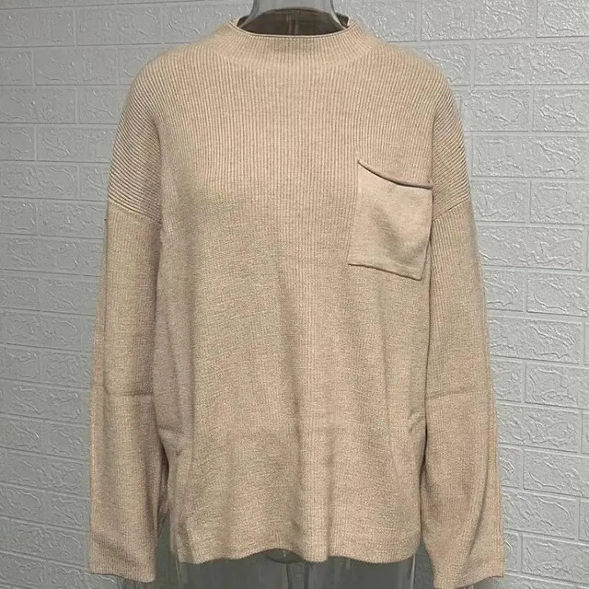 Maglioni da donna Autunno Inverno Nuovo maglione da donna girocollo manica lunga tasca maglieria pullover maglione