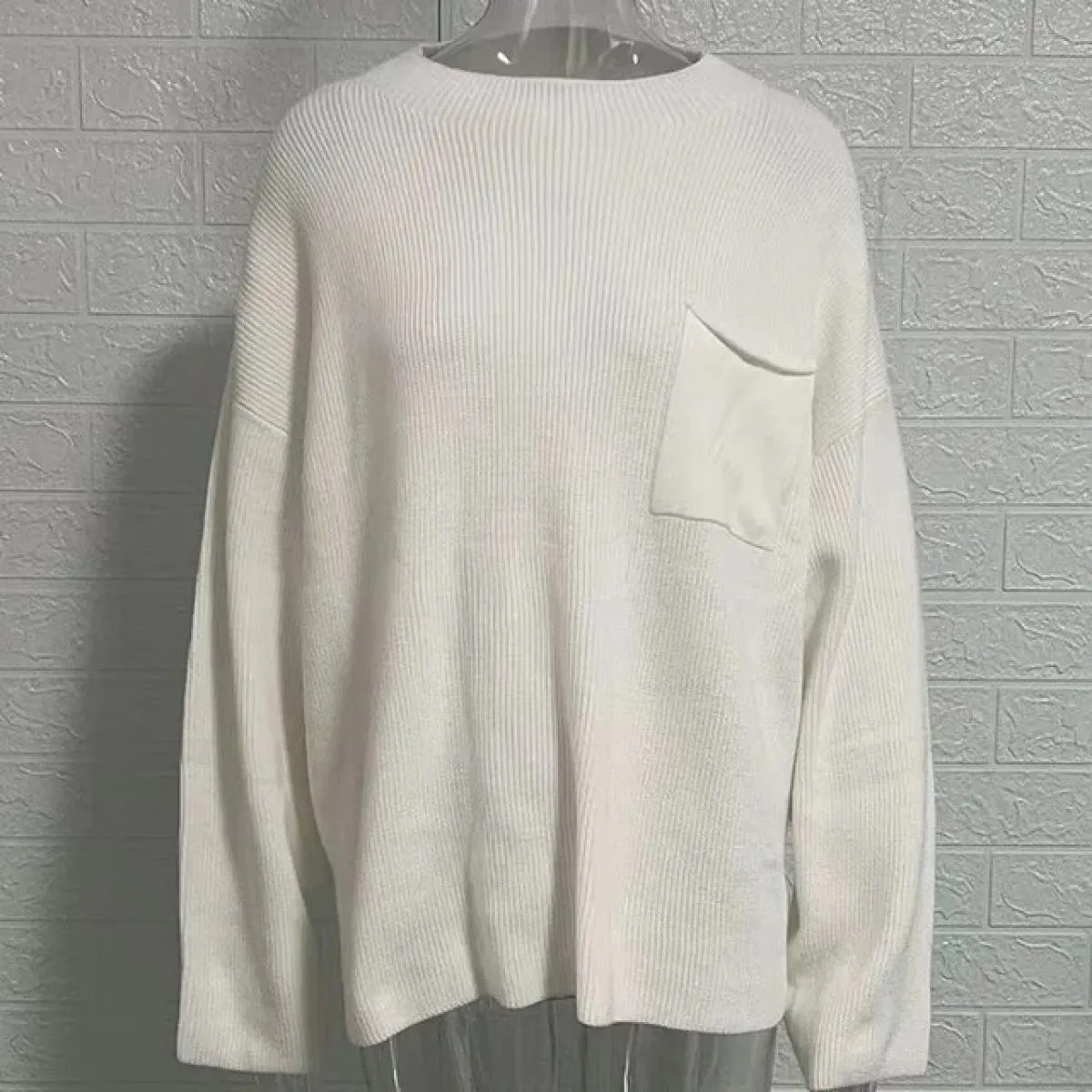 Maglioni da donna Autunno Inverno Nuovo maglione da donna girocollo manica lunga tasca maglieria pullover maglione