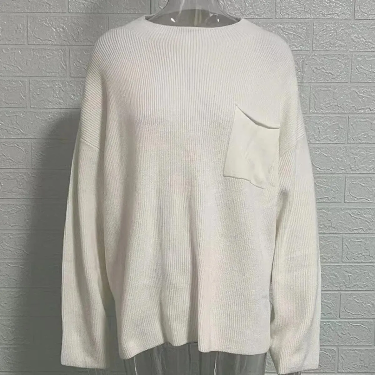 Maglioni da donna Autunno Inverno Nuovo maglione da donna girocollo manica lunga tasca maglieria pullover maglione
