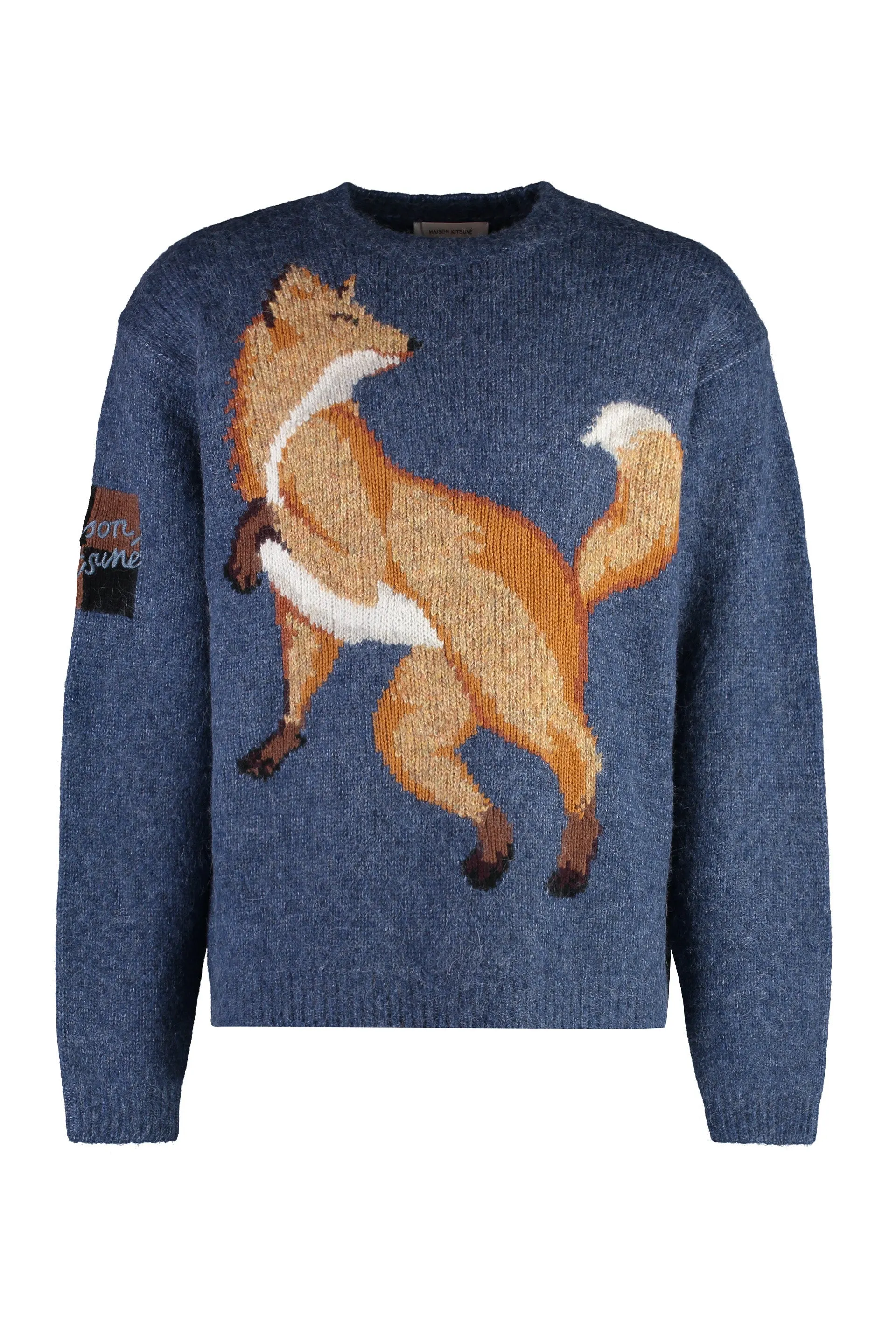 Maison Kitsuné Maglione girocollo in misto lana