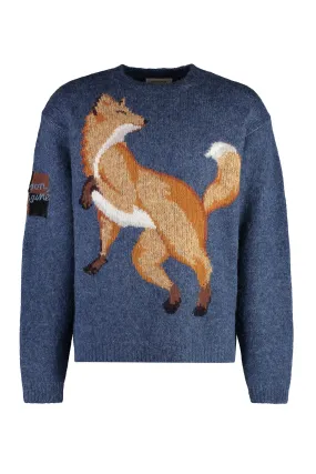 Maison Kitsuné Maglione girocollo in misto lana