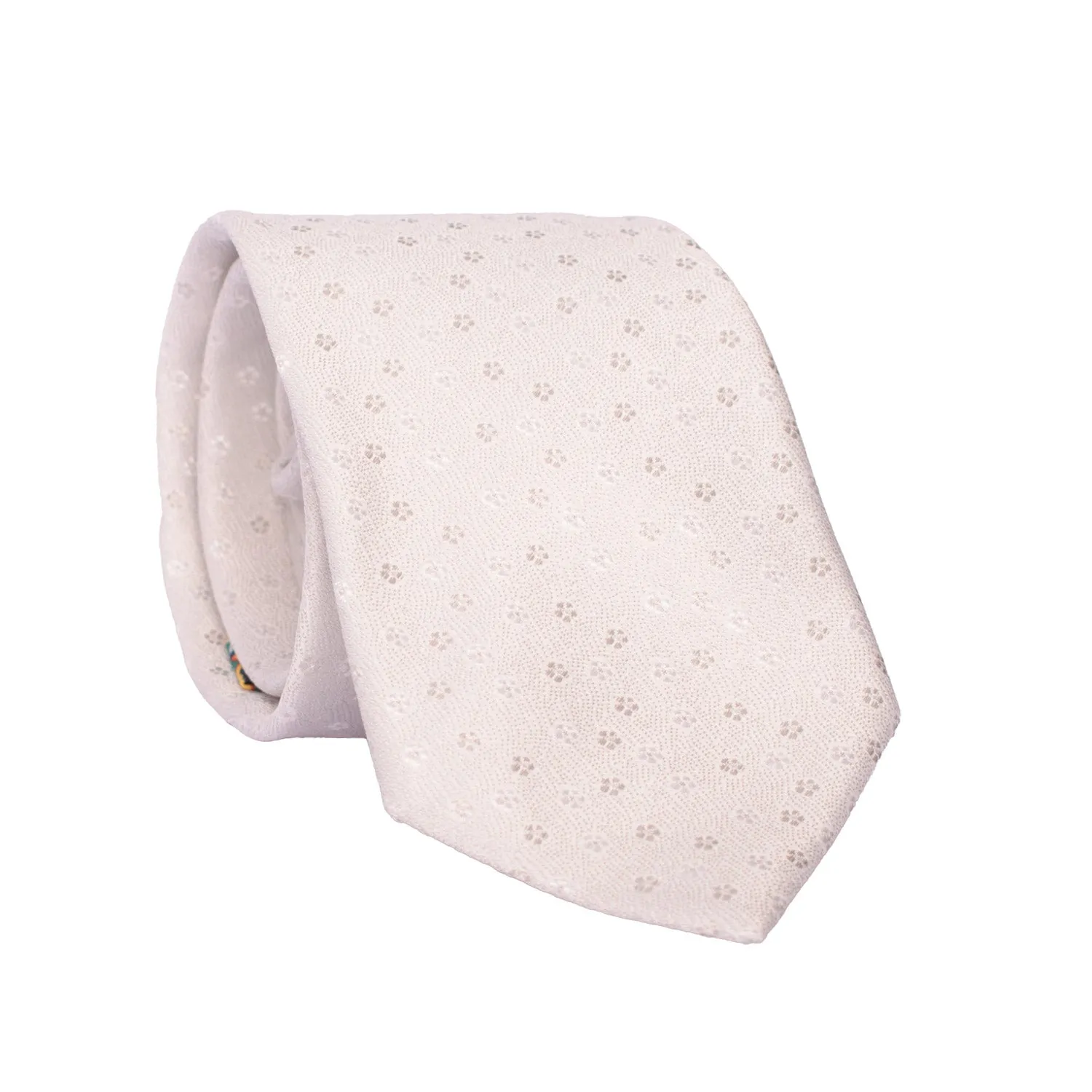 Man Iridescent Pearl White Ceremony Silk Tie Grey Flowers CY6606