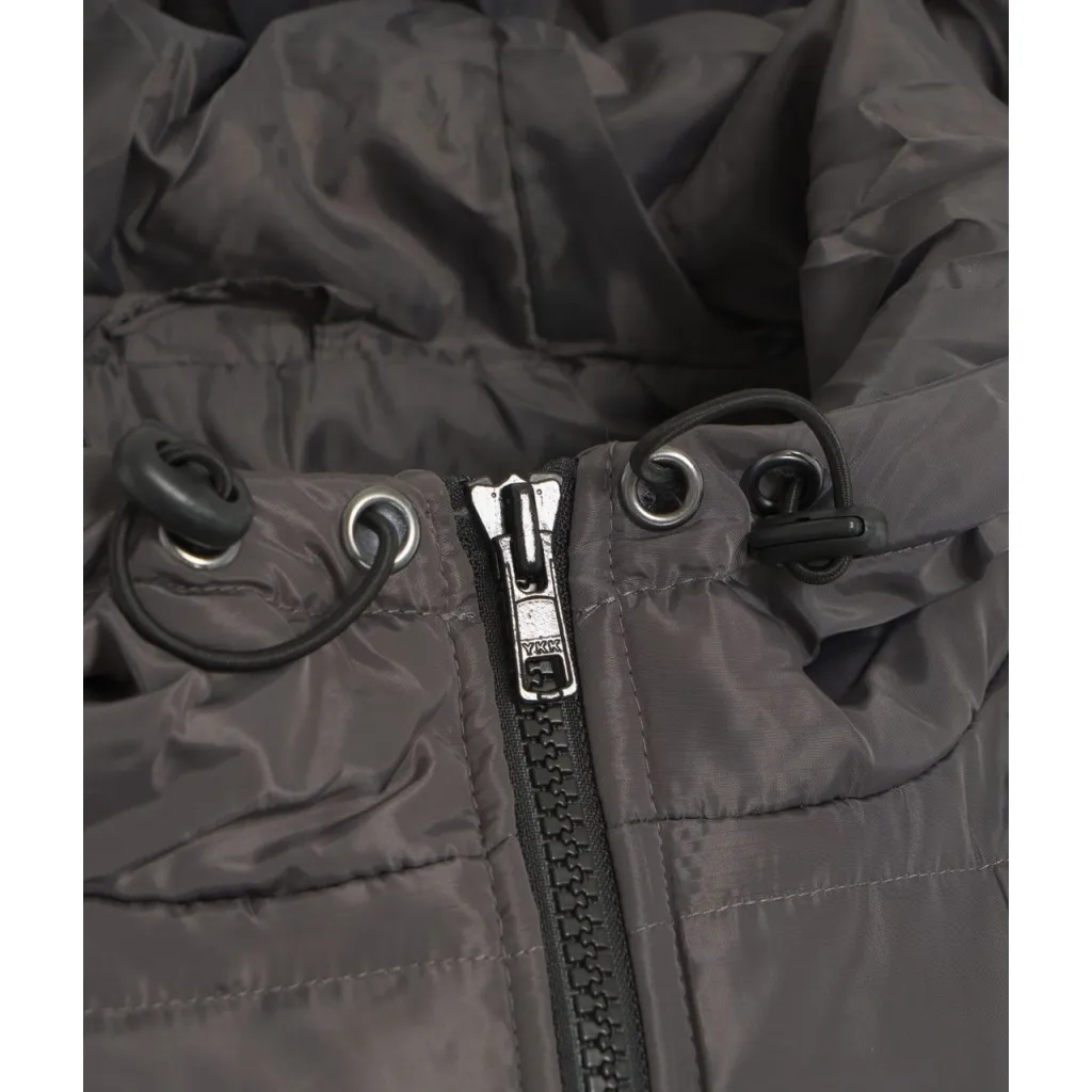 Maxi piumino con stampa Antracite grigio