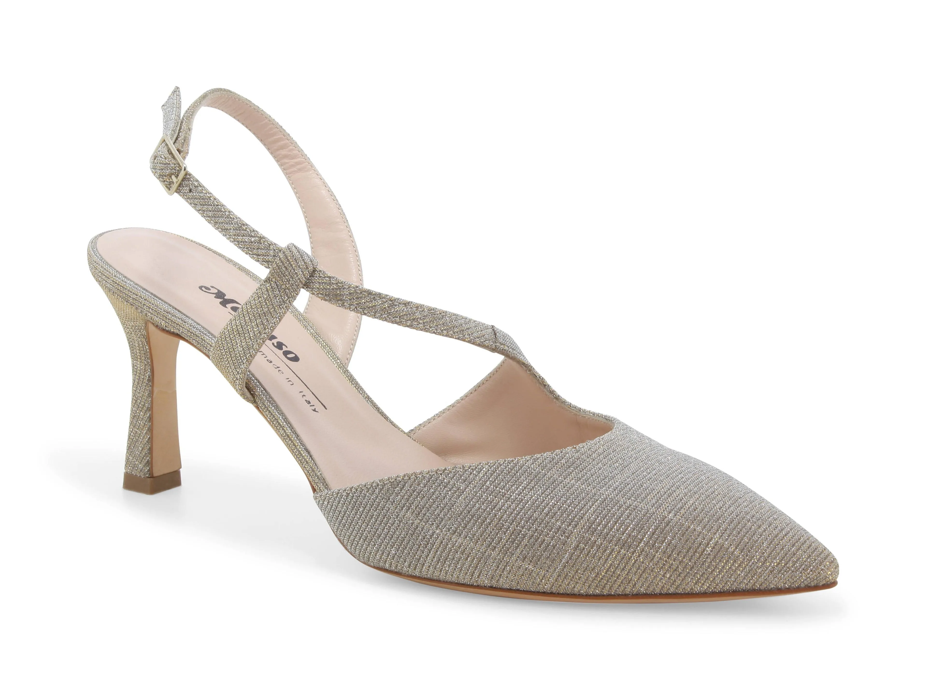Melluso décolleté elegante tallone aperto in tessuto
