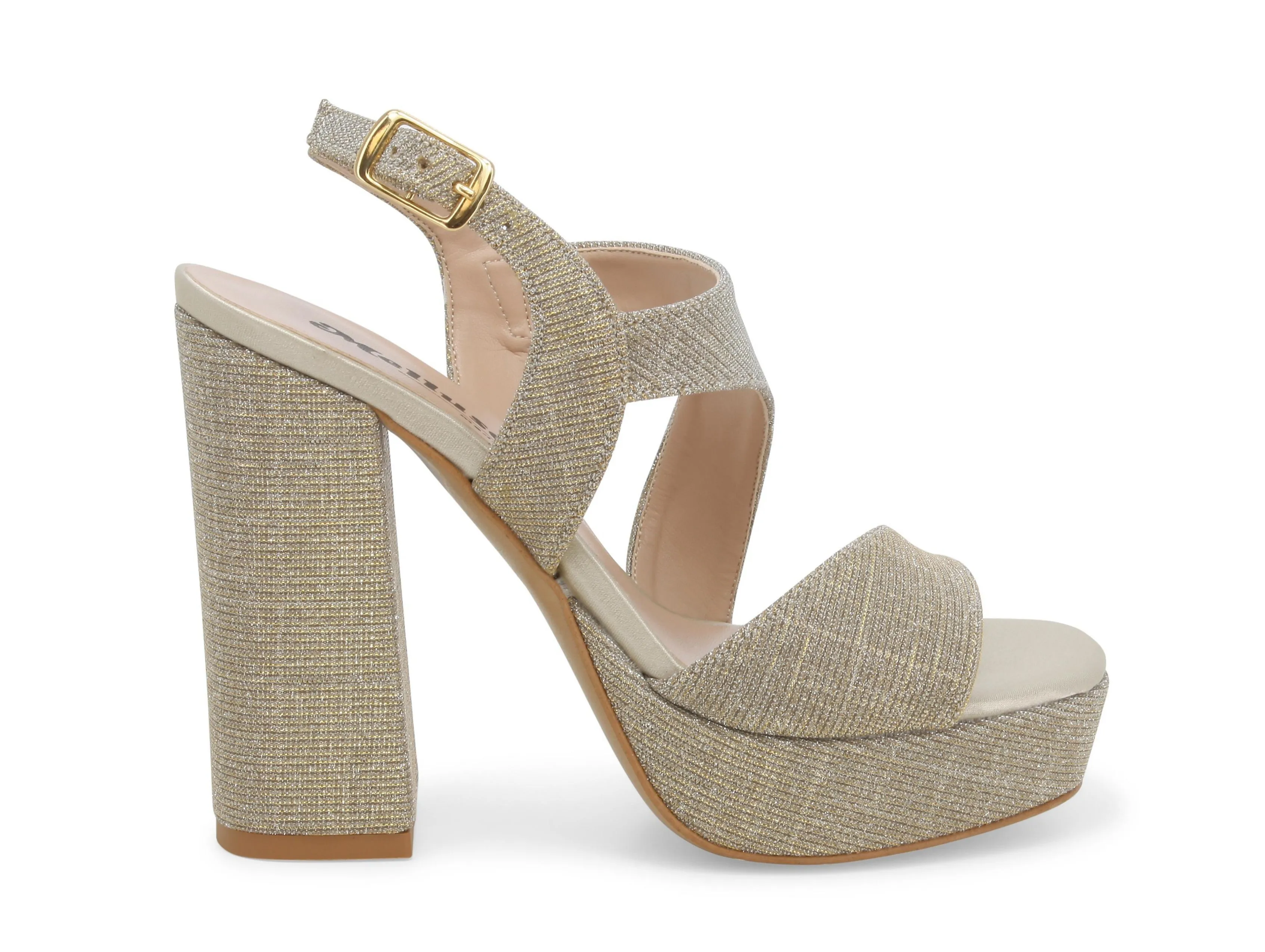 Melluso Sandalo Elegante Platform Tomaia in Tessuto