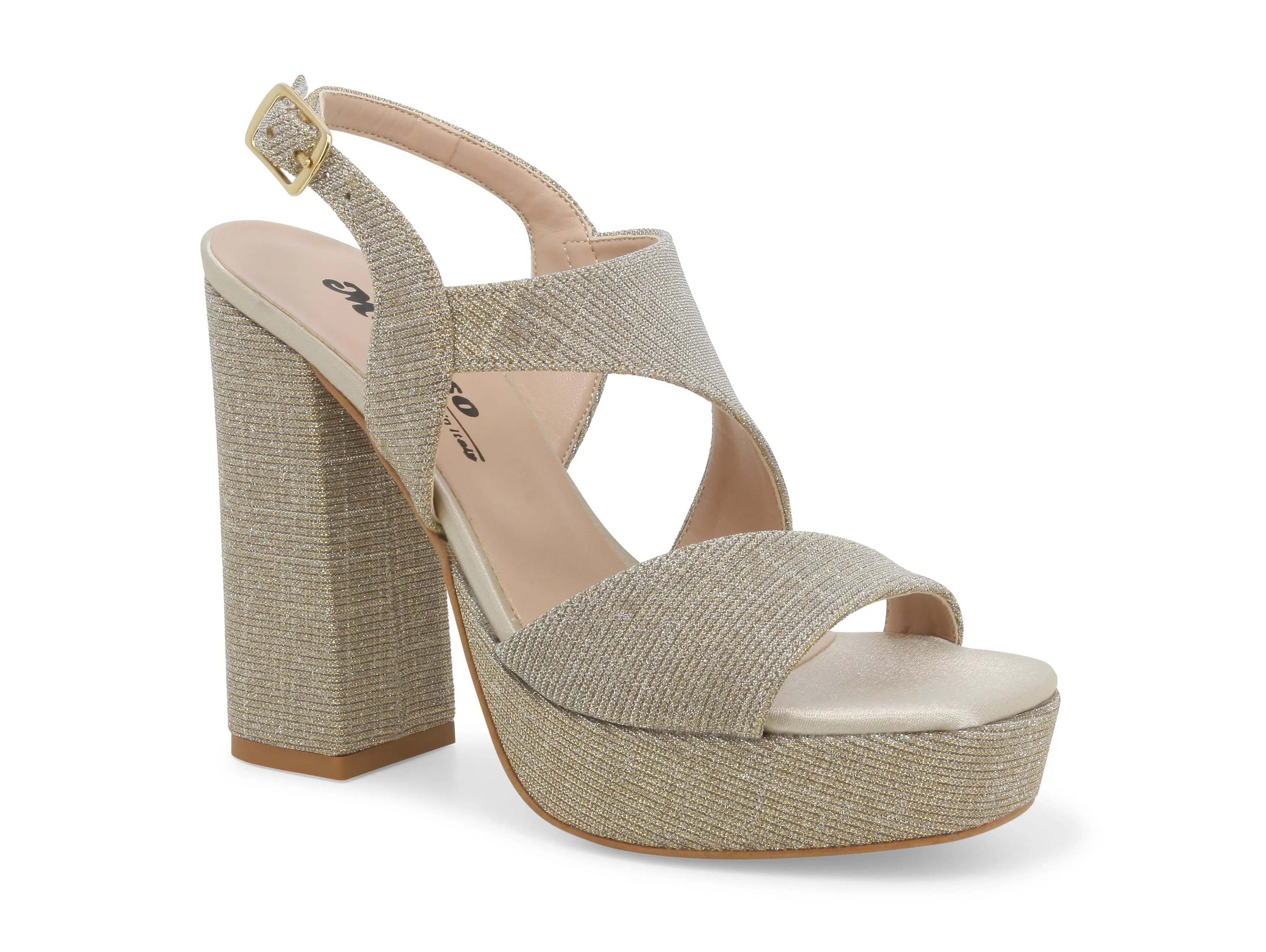 Melluso Sandalo Elegante Platform Tomaia in Tessuto