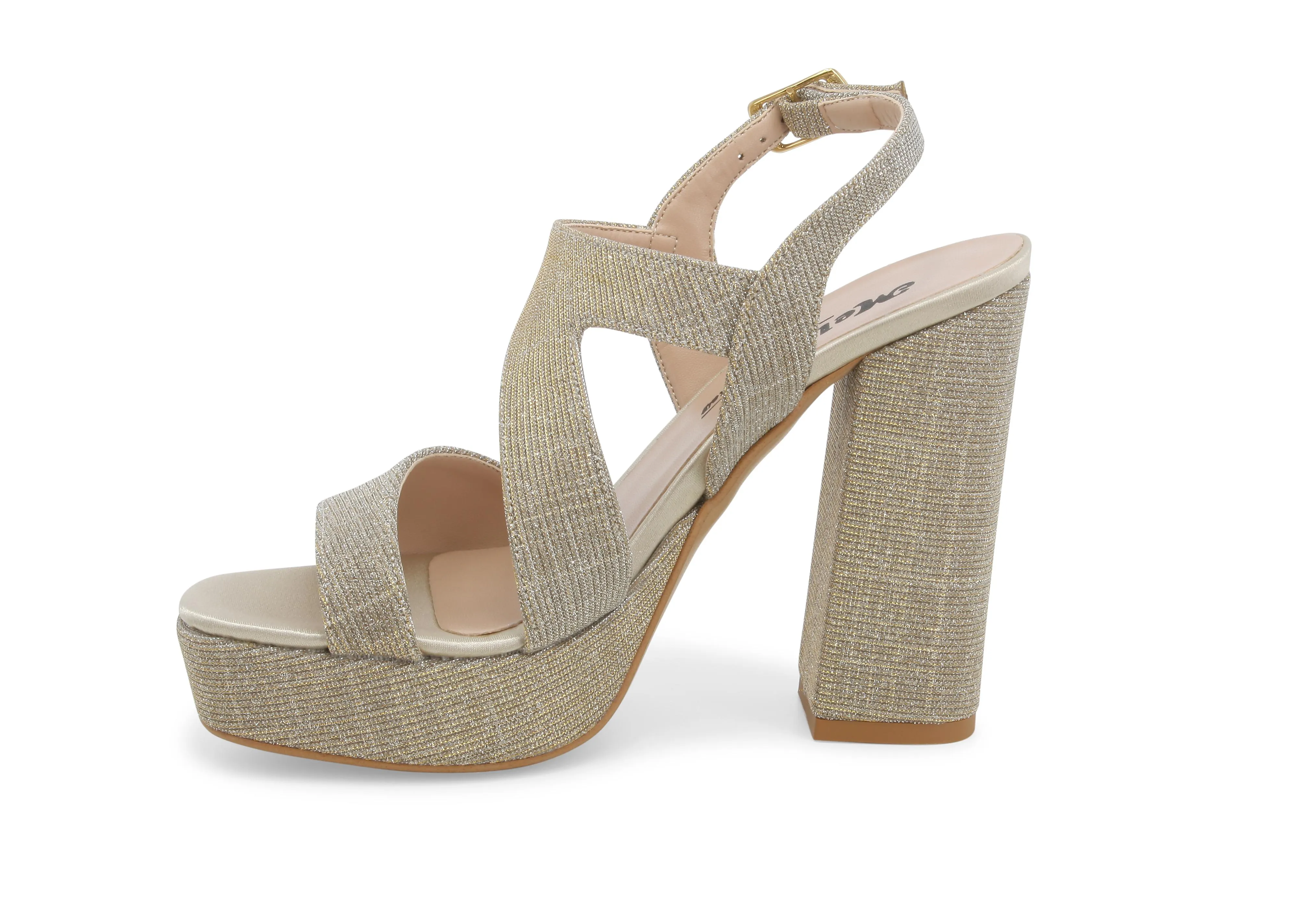 Melluso Sandalo Elegante Platform Tomaia in Tessuto