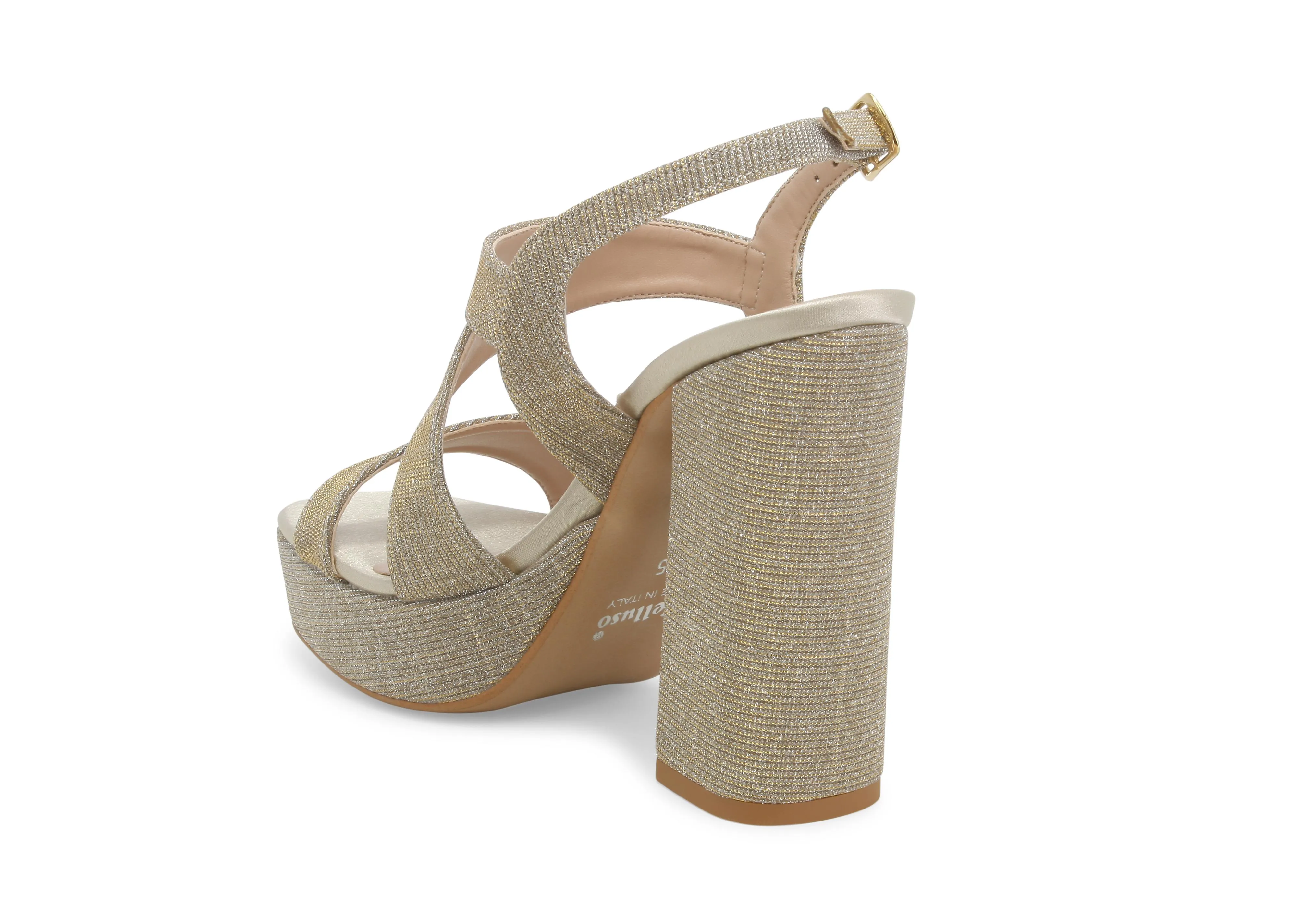 Melluso Sandalo Elegante Platform Tomaia in Tessuto
