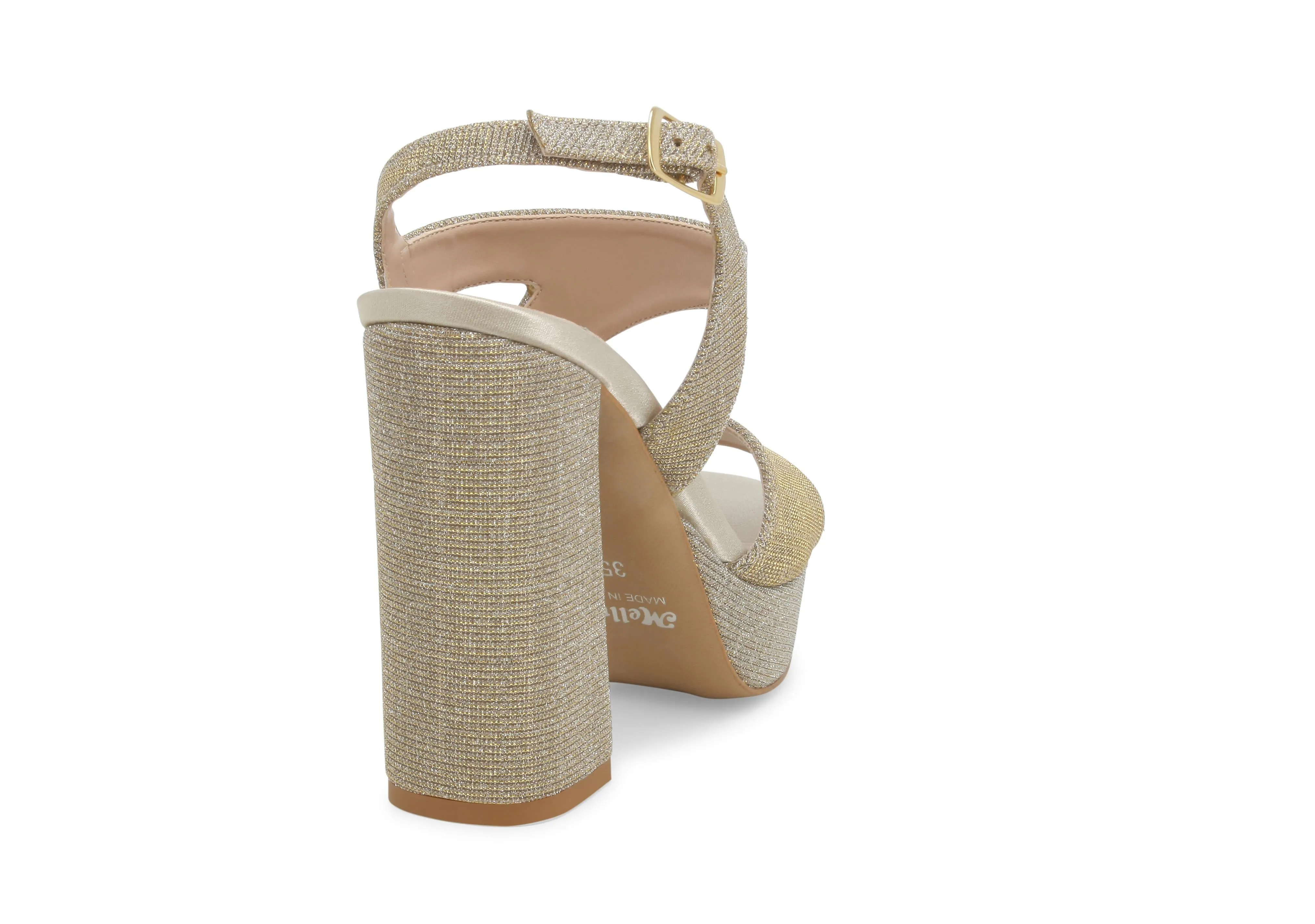Melluso Sandalo Elegante Platform Tomaia in Tessuto