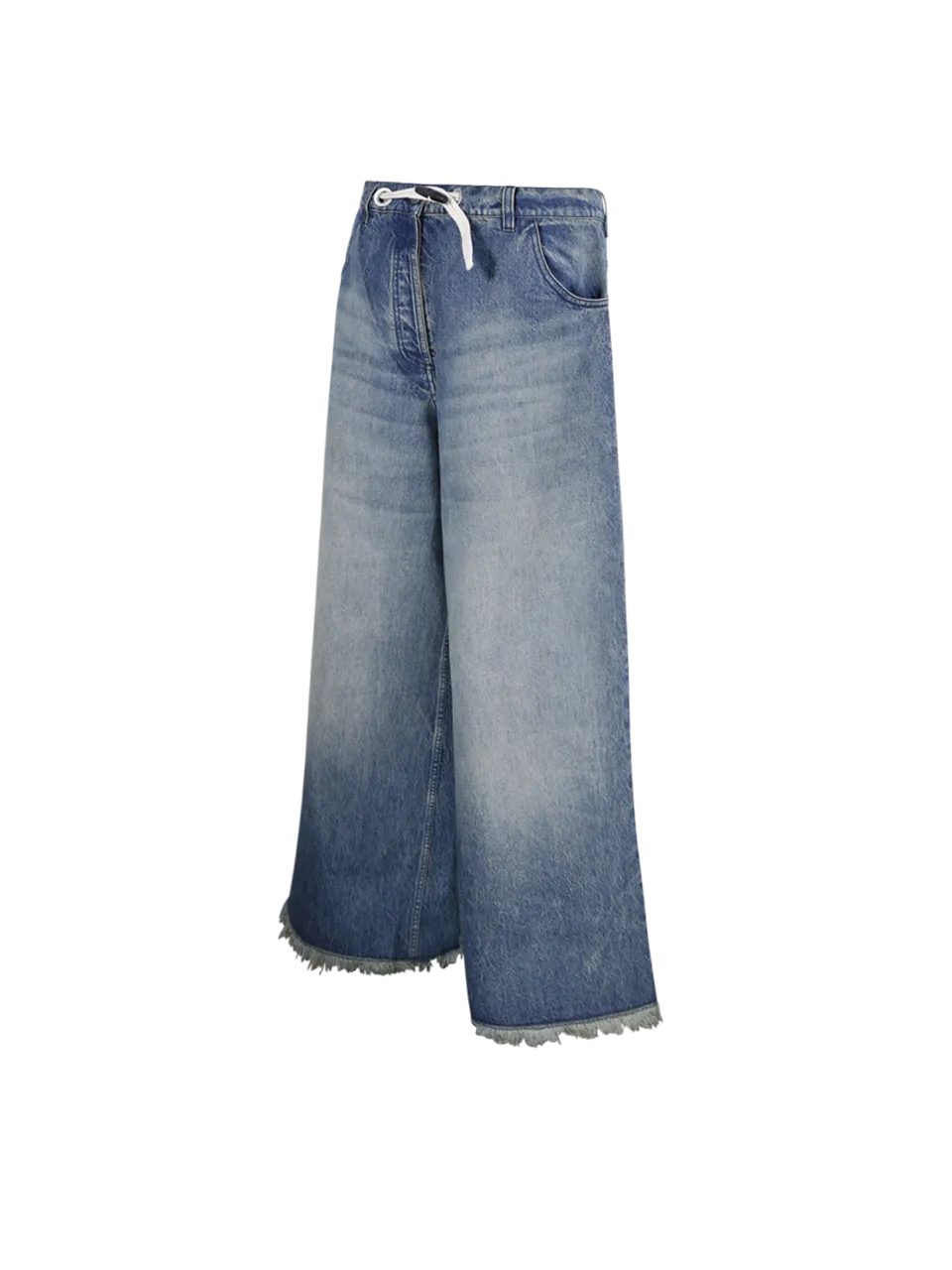 MEN MONCLER GENIUS PALM ANGELS BLUE COTTON TROUSERS