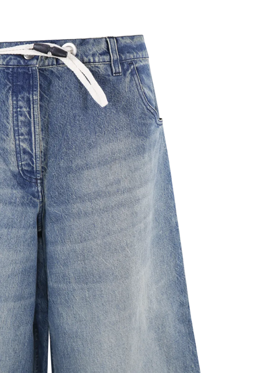 MEN MONCLER GENIUS PALM ANGELS BLUE COTTON TROUSERS