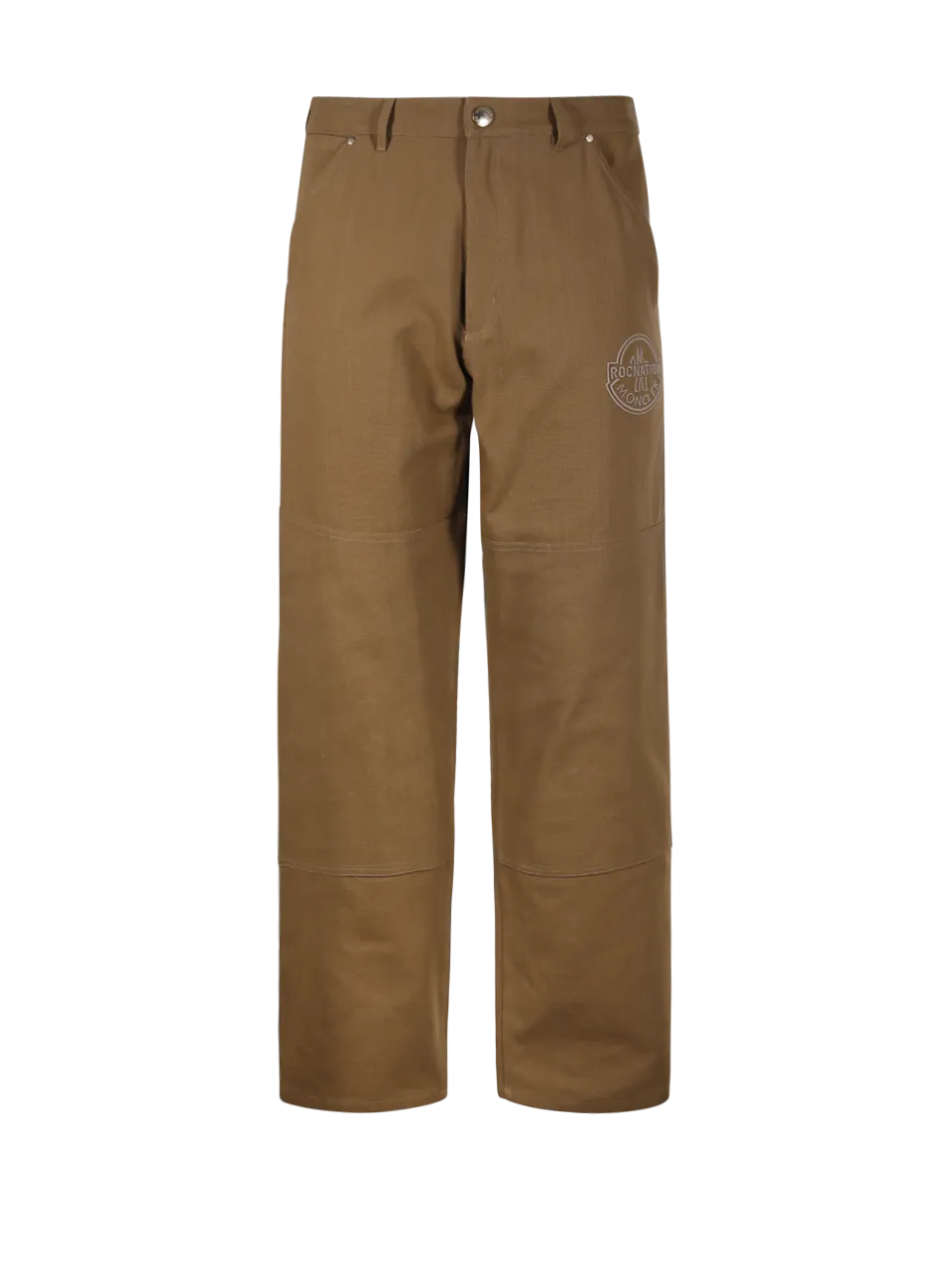 MEN MONCLER GENIUS ROC NATION BROWN COTTON TROUSERS