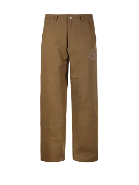 MEN MONCLER GENIUS ROC NATION BROWN COTTON TROUSERS