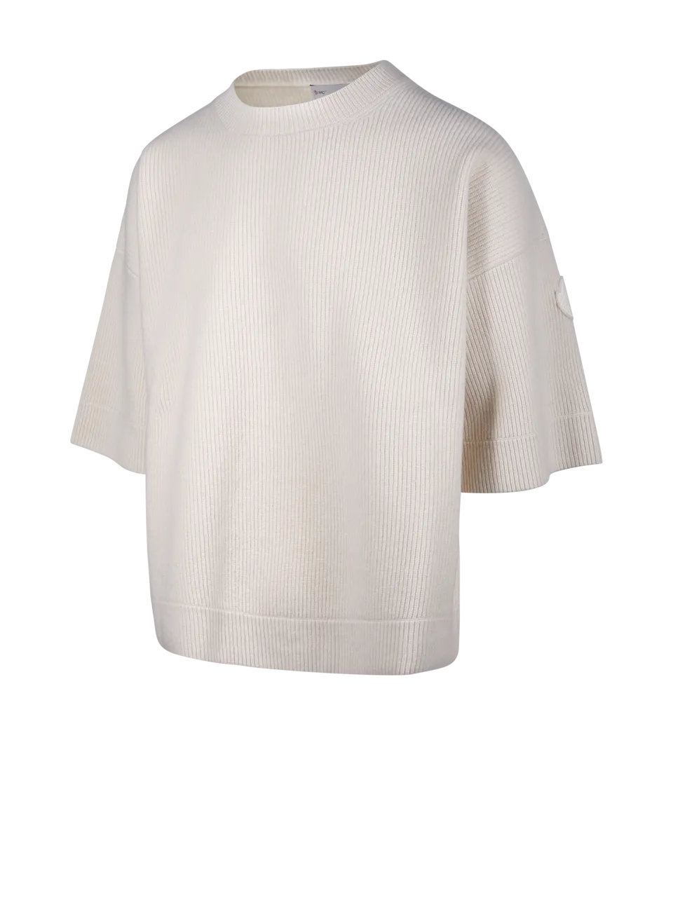 MEN MONCLER GENIUS ROC NATION WHITE VIRGIN WOOL RIBBED PULLOVER
