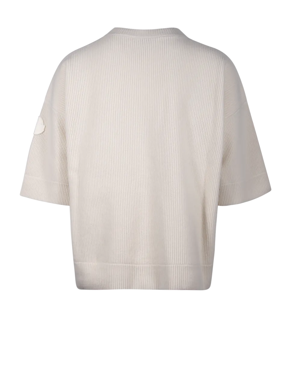 MEN MONCLER GENIUS ROC NATION WHITE VIRGIN WOOL RIBBED PULLOVER