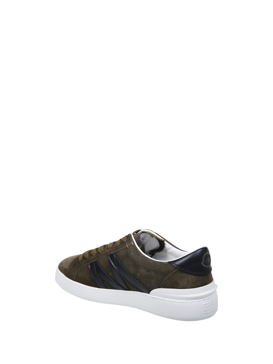 MEN MONCLER MILITARY GREEN REAL LEATHER MONACO LOW SNEAKER