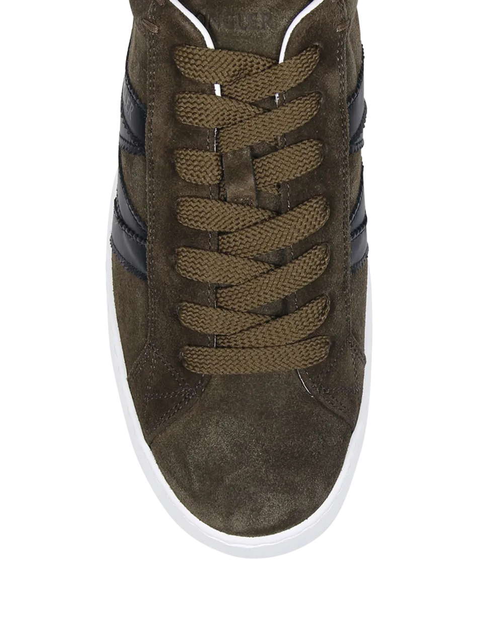 MEN MONCLER MILITARY GREEN REAL LEATHER MONACO LOW SNEAKER