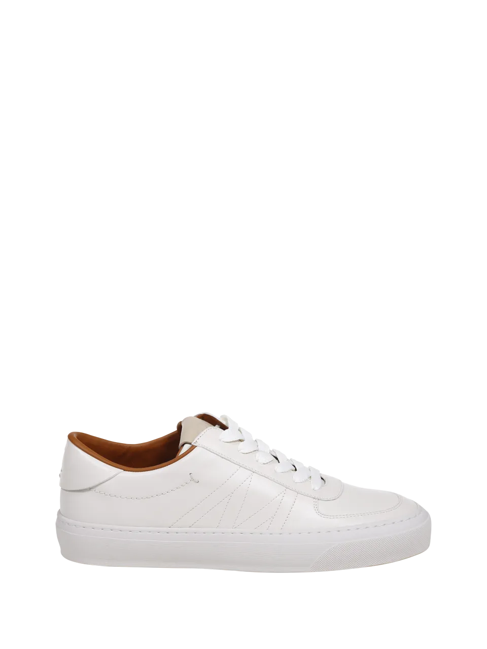 MEN MONCLER WHITE REAL LEATHER LOW TOP SNEAKER