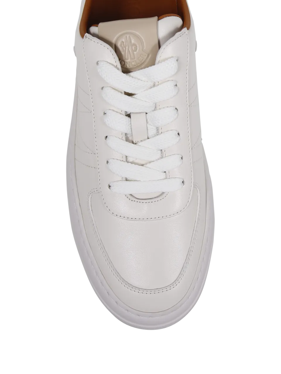 MEN MONCLER WHITE REAL LEATHER LOW TOP SNEAKER