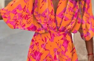 Mini abito elegante con stampa Toretta, fucsia