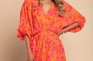 Mini abito elegante con stampa Toretta, fucsia