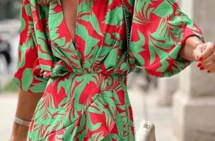 Mini abito elegante con stampa Toretta, verde