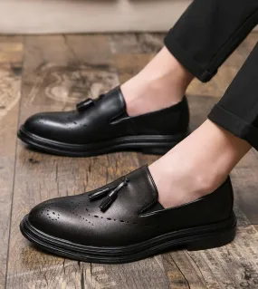 Mocassini eleganti neri da uomo Marca Casual Slip On Oxford Nappa maschile Gentleman Scarpe da lavoro Stile britannico Prom Even
