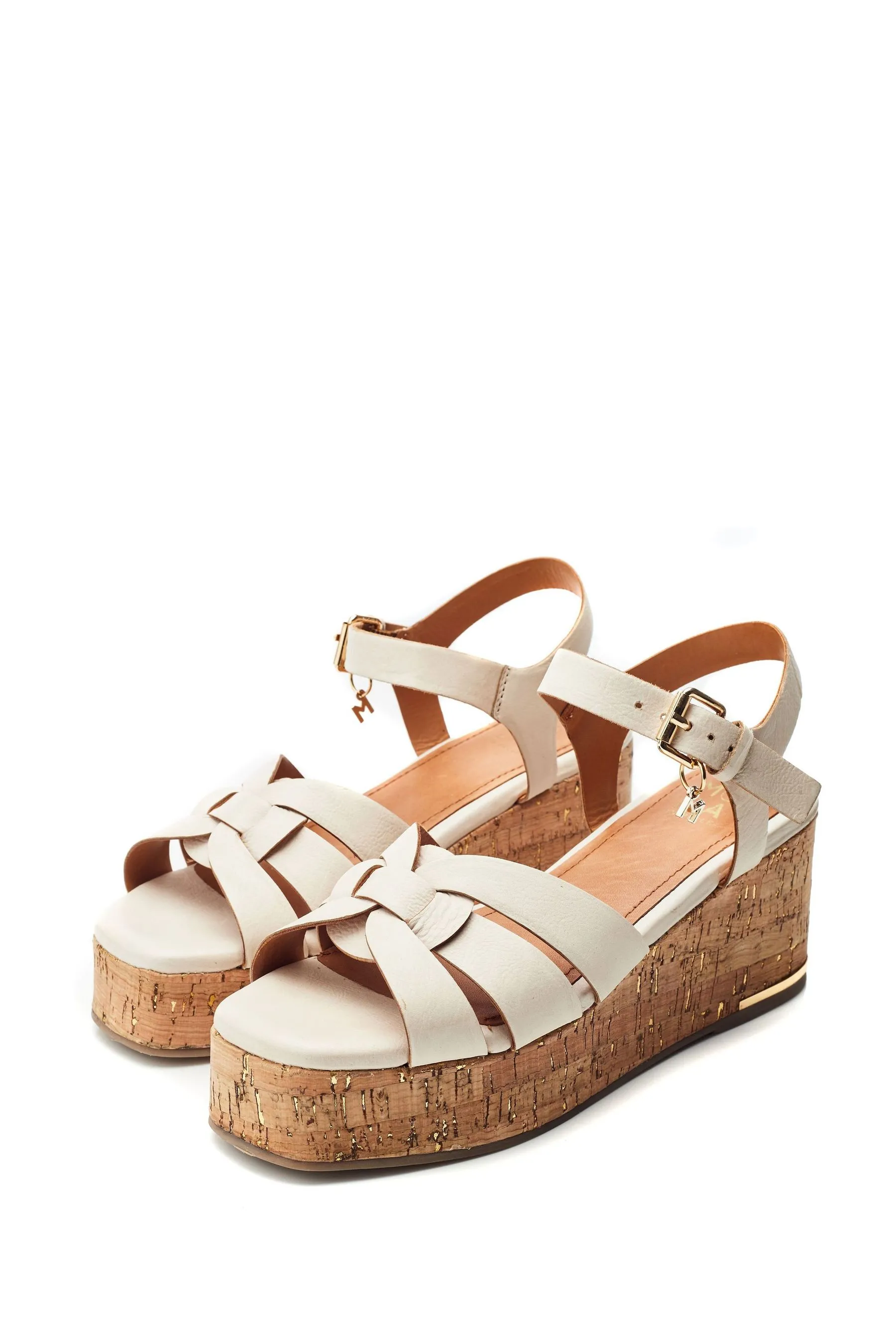 Moda in Pelle - Poppiee - Sandali in due parti con zeppa