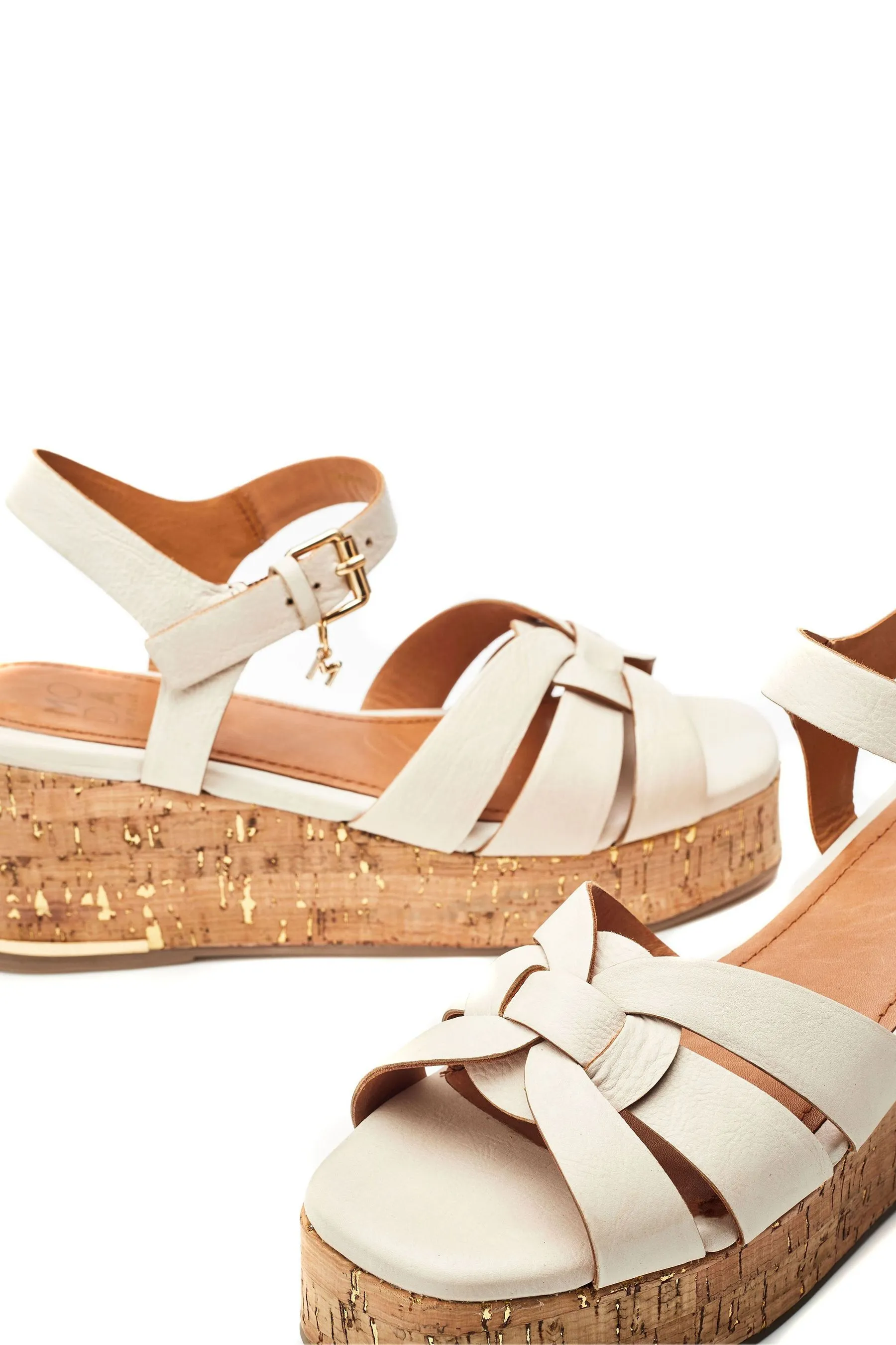 Moda in Pelle - Poppiee - Sandali in due parti con zeppa