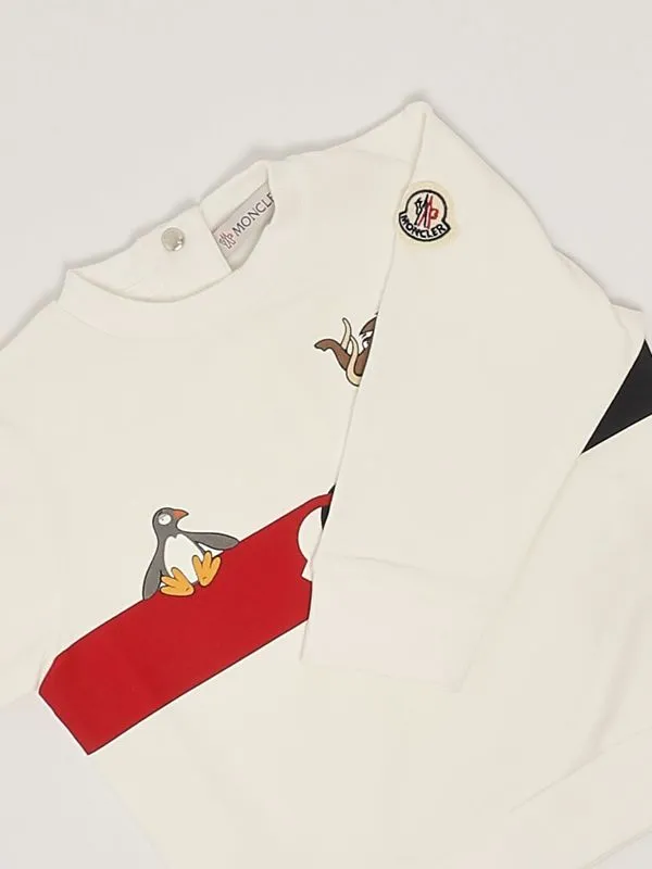 MONCLER  Completo neonato Moncler in cotone stretch Bianco-Blu