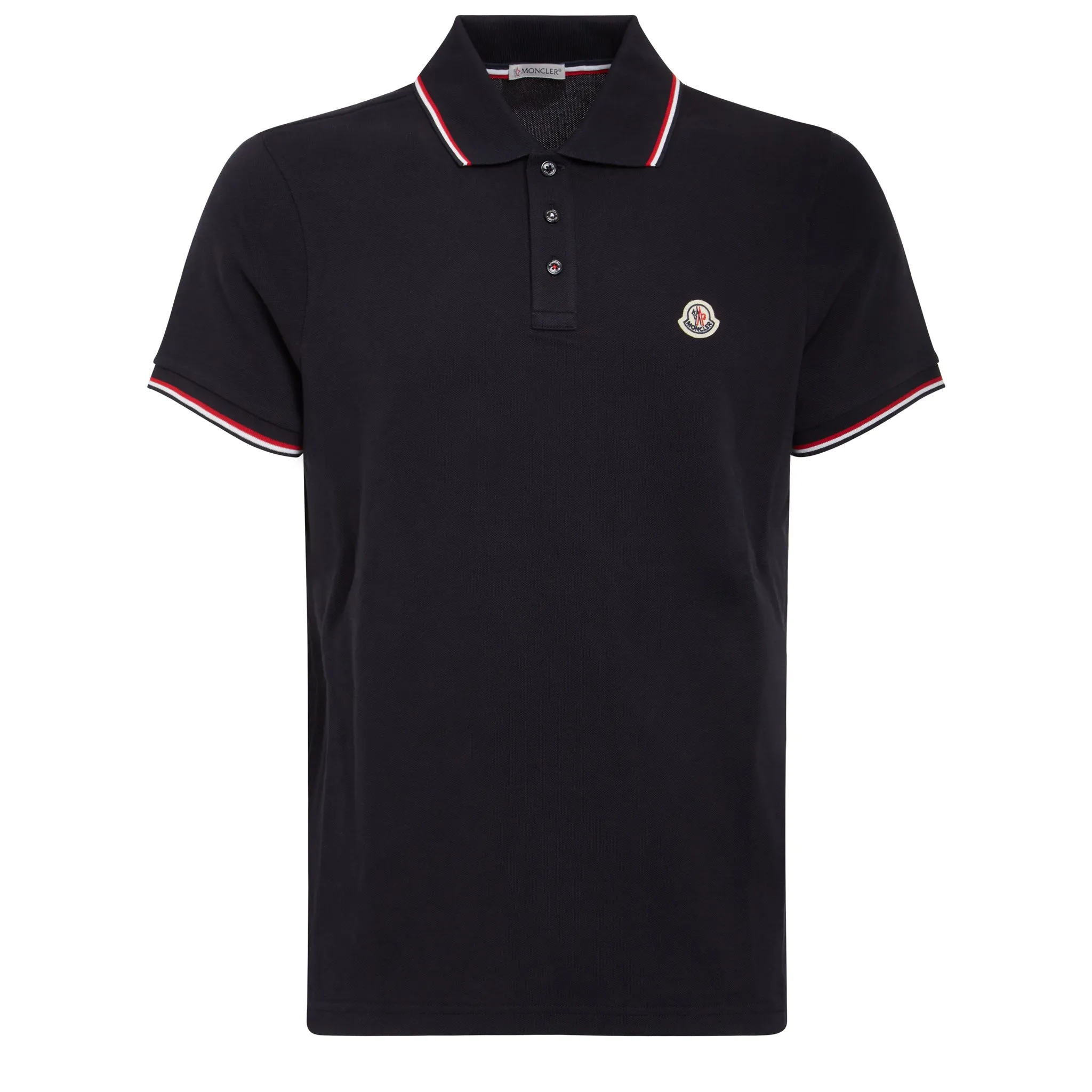 MONCLER  Polo in cotone blu