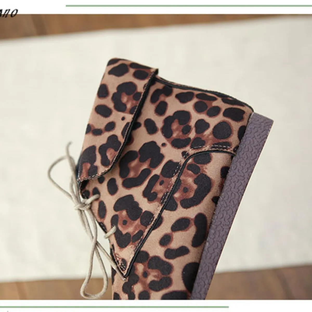 Mori Girl Stivaletti letterari retrò modello leopardato stringati stivali da donna con suola morbida per studenti stivaletti pia