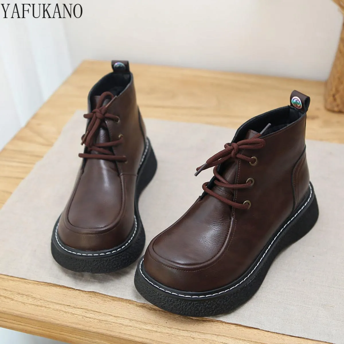 Mori Retro Letterario Testa Grande Bambola Stivaletti Calore Invernale Con Suola Spessa Antiscivolo Stivaletti da Donna Casual S