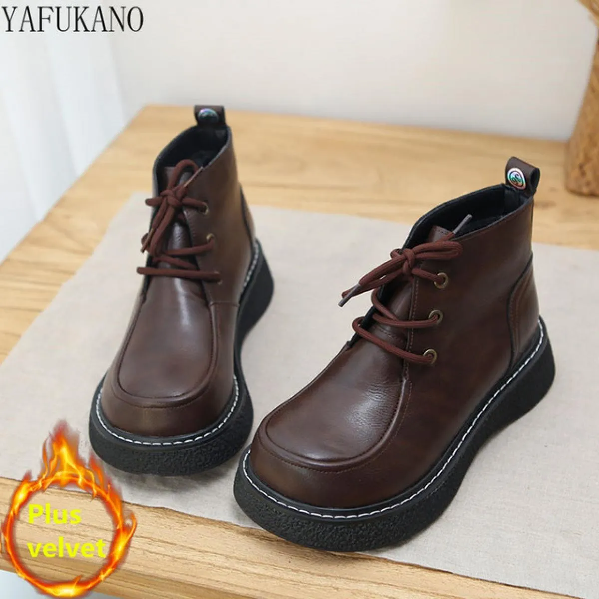 Mori Retro Letterario Testa Grande Bambola Stivaletti Calore Invernale Con Suola Spessa Antiscivolo Stivaletti da Donna Casual S