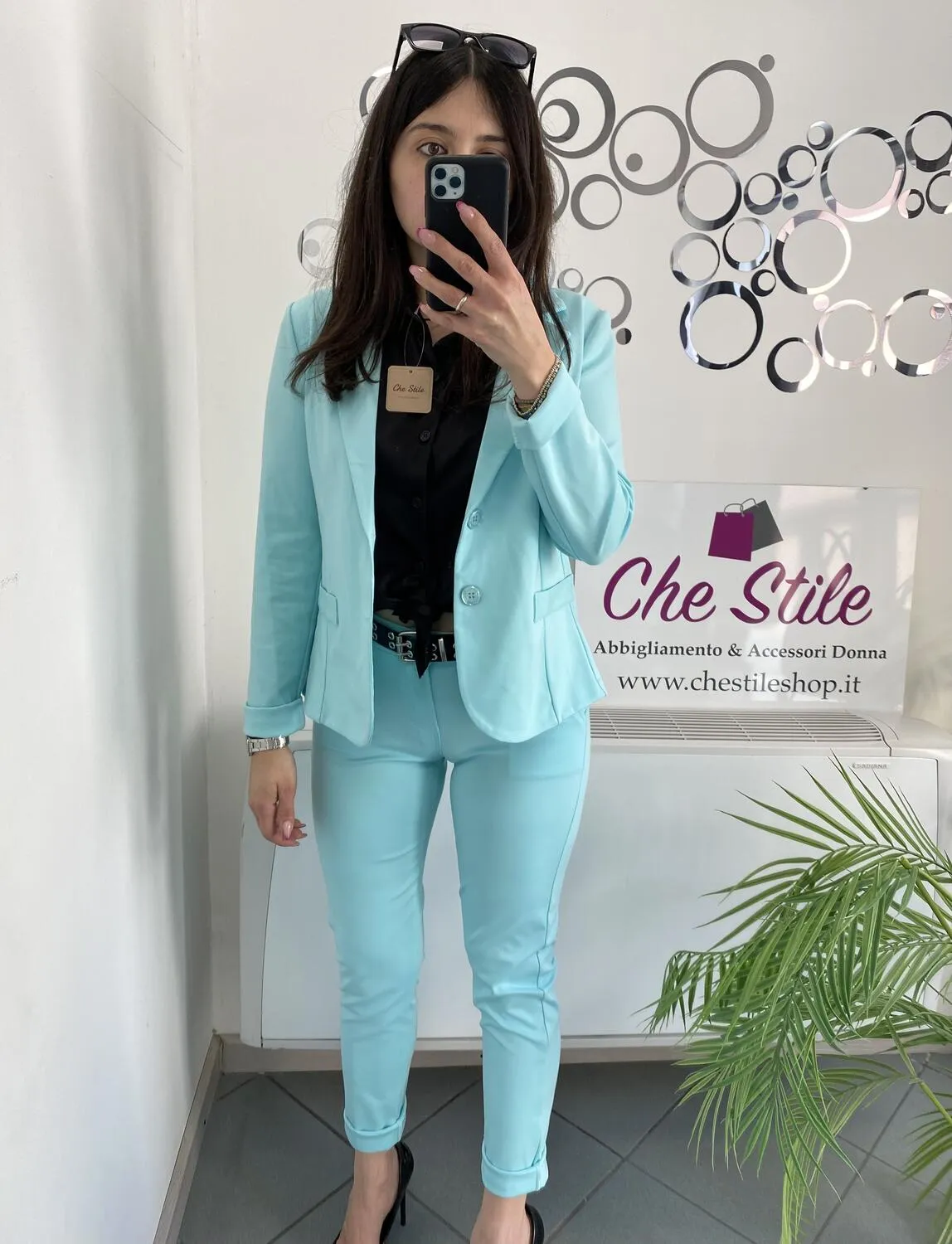 NEW Completo acqua in viscosa giacca e pantalone