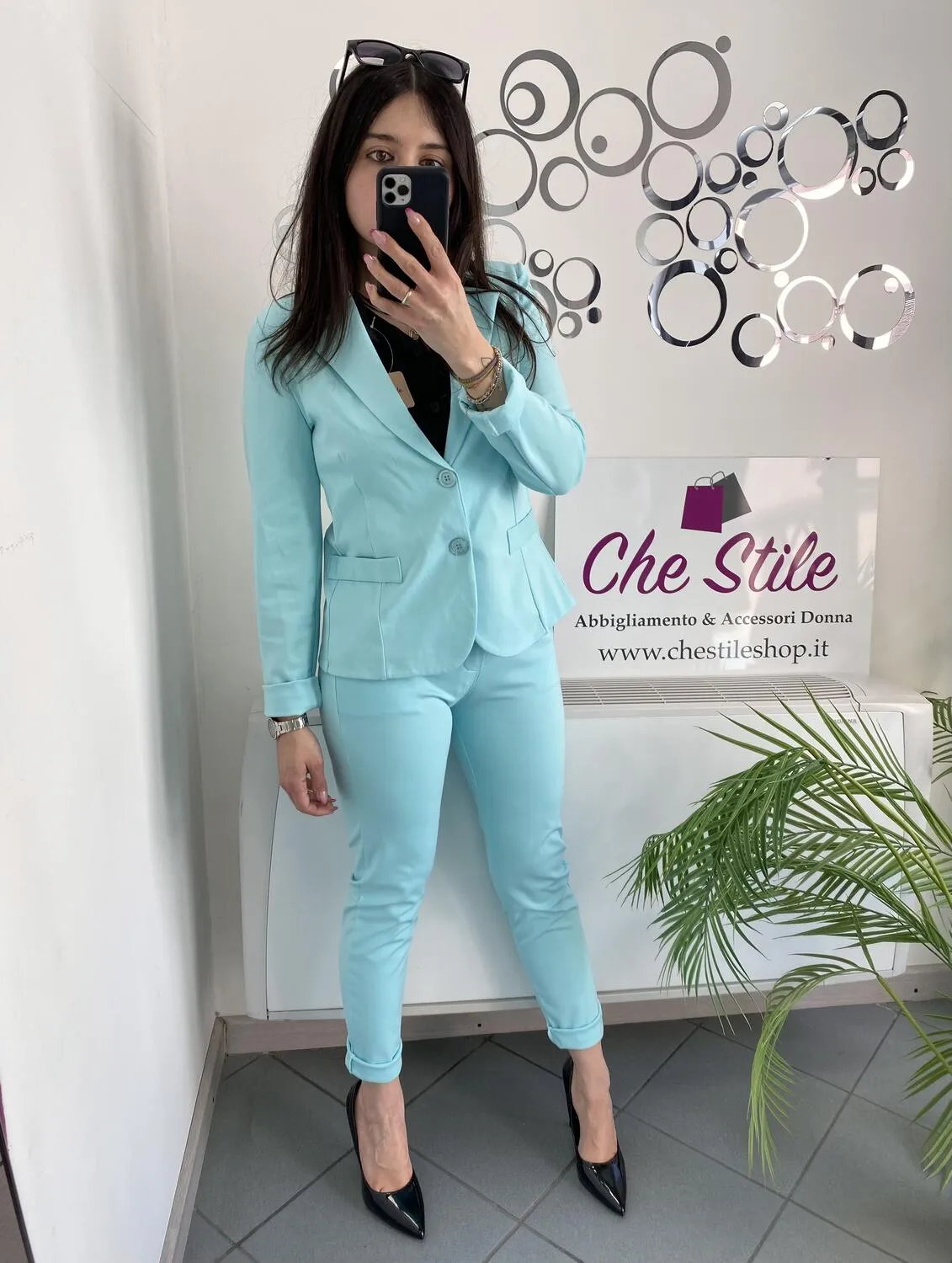 NEW Completo acqua in viscosa giacca e pantalone