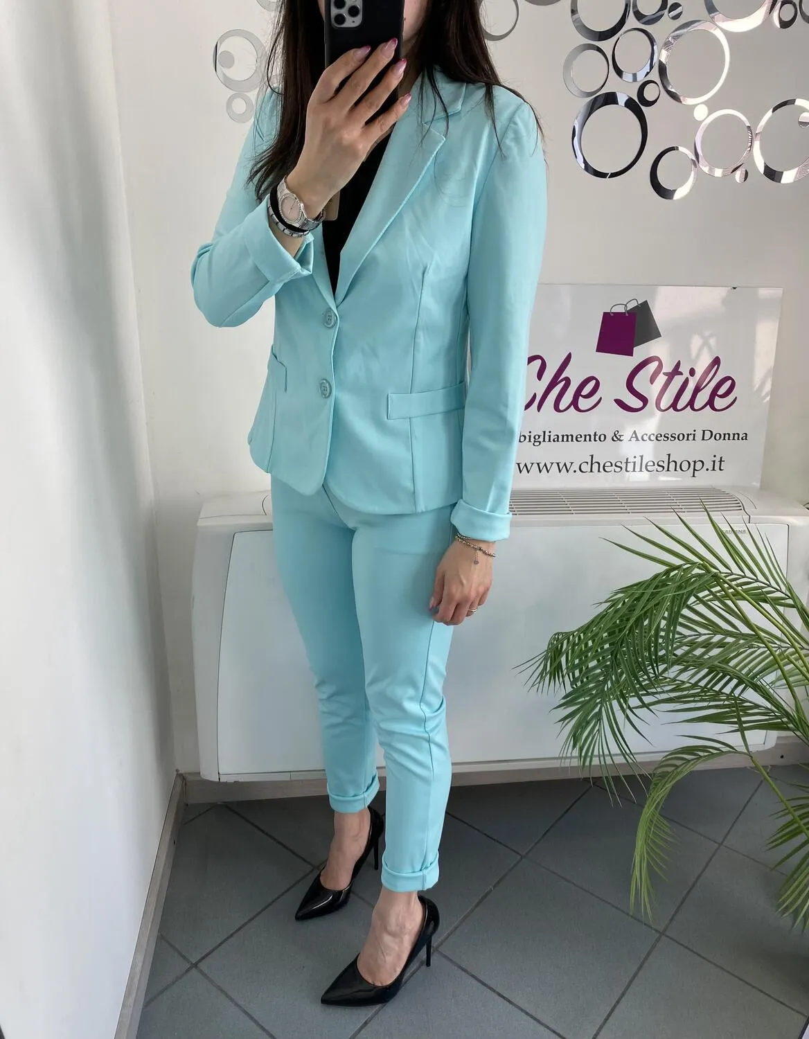 NEW Completo acqua in viscosa giacca e pantalone