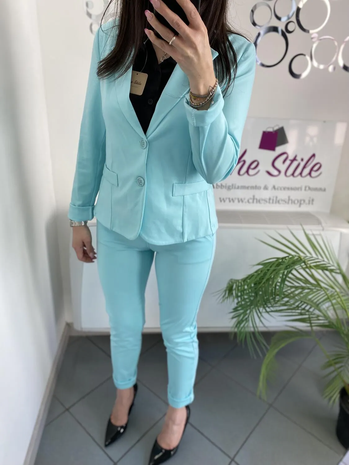 NEW Completo acqua in viscosa giacca e pantalone