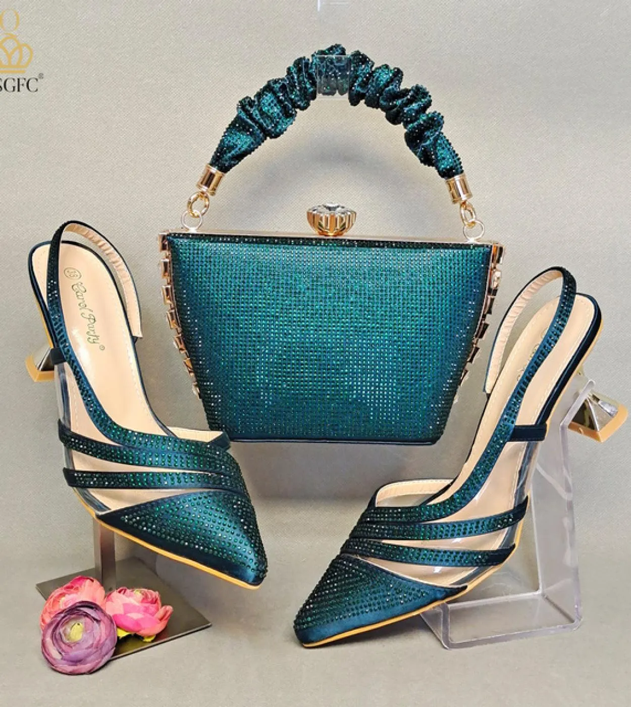 Nigerian Women Royal Blue Shoe Bag Set Bag Shoe Set Nigeria Party Size Nuovo