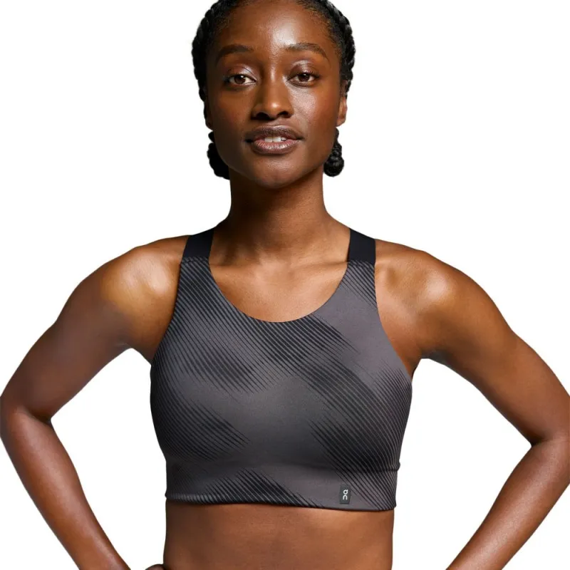 On Reggiseno Sportivo Performance Graphic Nero Bianco Donna
