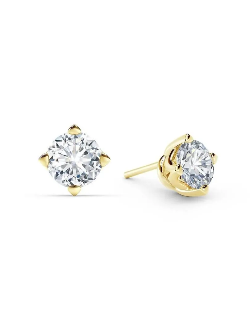 Orecchini Diamanti D-VS1 di 2 carati in Oro Giallo 18k