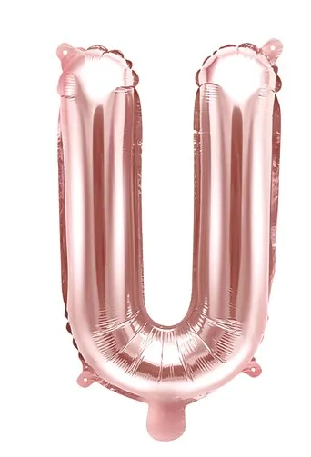 Palloncino lettera U rosa oro 35cm