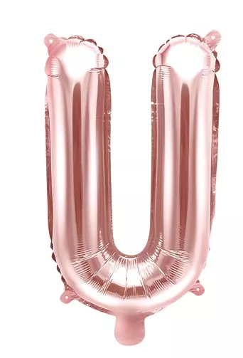 Palloncino lettera U rosa oro 35cm